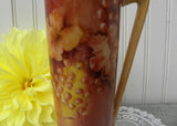 Vintage Hand Painted Autumn Fall Currents Vase Pitcher