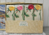 Unused Vintage Embroidered William Smyth Irish Linen Rose Napkins