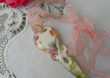 Decorative Pink and Coral Rose Chintz Porcelain Tea Spoon