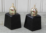 Vintage Black Depression Glass Salt and Pepper Shakers