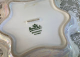 Vintage Hand Painted Evergreen Pinecone Christmas Dish