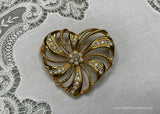 Vintage Avon Rhinestone Valentine's Day Heart Pin Brooch