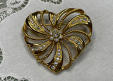 Vintage Avon Rhinestone Valentine's Day Heart Pin Brooch