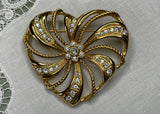 Vintage Avon Rhinestone Valentine's Day Heart Pin Brooch