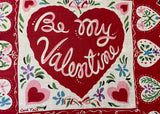 MWT Rare Vintage Carl Tait Vintage Be My Valentine Heart Handkerchief