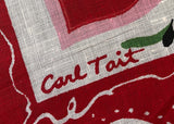 MWT Rare Vintage Carl Tait Vintage Be My Valentine Heart Handkerchief