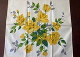 Unused Vintage Wilendur Yellow Royal Rose Tea Towel with Tag