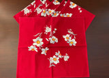 Set of 6 Vintage Wilendur Napkins Narcissus Daffodil on Red