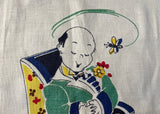 NWT Vintage Broderie Snoozing Grandpa Tea Towel