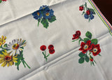 Vintage Wilendur Berries and Florals Tea Towel with Tag