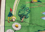 Unused Leprechauns of Ireland Tea Towel Toadstools and Flowers