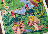 Unused Leprechauns of Ireland Tea Towel Toadstools and Flowers