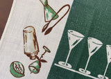 Vintage Linen Bar Tea Towel Martini Shakers Cocktail Glasses and More