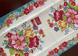 NWT Broderie Roses Tulips Lily of the Valley Tea Towel