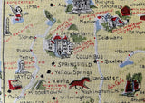 Vintage Souvenir Handkerchief Ohio State Map