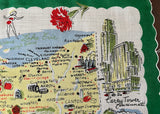 Vintage Souvenir Handkerchief Ohio State Map