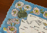 Unused Vintage Souvenir Handkerchief Arizona State Map