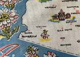 Unused Vintage Souvenir Handkerchief Arizona State Map