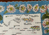 Unused Vintage Souvenir Handkerchief Arizona State Map