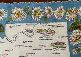 Unused Vintage Souvenir Handkerchief Arizona State Map