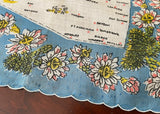 Unused Vintage Souvenir Handkerchief Arizona State Map