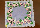 MWT Vintage Kimball Purple Flower of the Month Daisies Handkerchief
