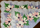 MWT Vintage Kimball Purple Flower of the Month Daisies Handkerchief