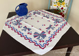 Vintage Cherries and Bows Red White Blue Tablecloth