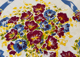 Vintage 1940's Petunias and Ribbons Tablecloth