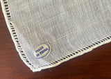 Vintage Embroidered Monogram B Appliqued Floral Linen Handkerchief