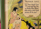 Vintage Art Deco Framed Mother Love Poem 1930's