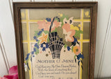 Vintage Art Deco Framed Print Mother O' Mine Poem