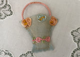 Vintage Vanity Basket and Satin Roses Perfume Sachet