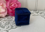 Vintage Blue Velvet Engagement Wedding Presentation Box