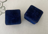 Vintage Blue Velvet Engagement Wedding Presentation Box