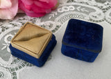 Vintage Blue Velvet Engagement Wedding Presentation Box