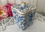 Vintage Lefton Blue Rose Chintz Vanity Dresser Box