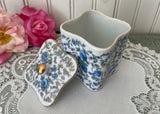 Vintage Lefton Blue Rose Chintz Vanity Dresser Box