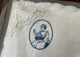 Unused Vintage Linbro Linen Embroidered Placemats and Napkins Set