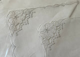 Unused Vintage Linbro Linen Embroidered Placemats and Napkins Set