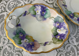 Vintage Hand Painted Purple Violets Sauce Dish and Underplate