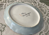 Vintage Hand Painted Purple Violets Sauce Dish and Underplate