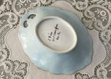 Vintage Hand Painted Purple Violets Sauce Dish and Underplate