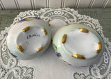 Vintage Hand Painted Purple Cottage Violets Sugar and Creamer Set