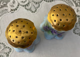 Vintage Hand Painted Purple Violets Salt and Pepper Shakers