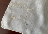 Unused Madeira Embroidered Cutwork Linen Handkerchief Florette
