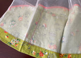 Vintage Apron with Orange Roses Birds Park Benches and More