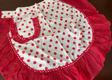 Vintage Red and White Polka Dot Kitchen Apron
