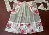 Vintage Sheer Green Apron with Pink Sweet Peas