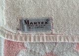 Pair of Unused Vintage Martex Bath Towels Pink and White Daisies